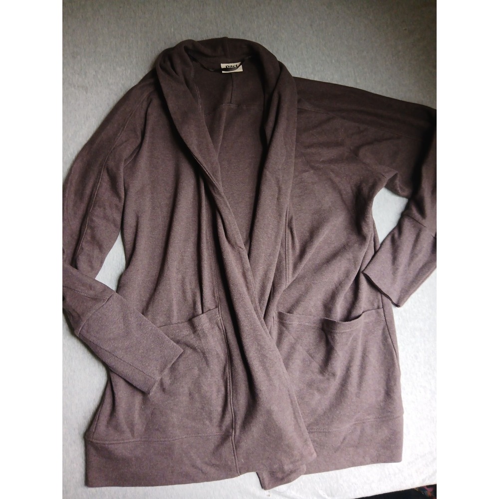 Pact Sweater Large Airplane Cardigan Organic Cotton Drapey Layers Preppy